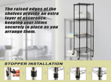 Wire Storage Rack 45x45cm Black Shelving with Wheels V63-841301