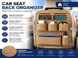 Brown Car Seat Back Organizer - 210D Oxford Cloth, Water-Resistant & Multi-Pocket Design V888-ELOSUNG53511
