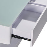 Stylish Coffee Table High Gloss Finish Shiny White Colour with 4 Drawers Storage V43-CT-SUP-WH