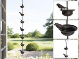 Rain Chain 8.5FT, Hummingbird and Cup Rain Chains for Gutters, Functional Replacement for Downspout, V1366-AZ2-W-27254