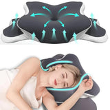 Dark grey Ergonomic Memory Foam Butterfly Neck Pillow, C-shaped/Dual Height Adjustable, with V1232-HDZ001