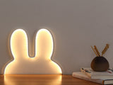 White 29x30cm Adorable Bunny LED Wall Night Light - USB Powered Warm White Lamp for Kids Room Decor V888-ELOSUNG28101