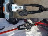 2 pcs Soft Shackle Tow ROpes For Truck Atv Marine, One-Piece Outdoor Recovery Straps, Red V1188-MS-227-1010