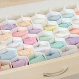 White Plastic Drawer Organizer with Grid Dividers for Socks, Underwear Storage in Closet, Dresser V1369-AZ3-W-18416