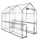 Greenfingers Greenhouse 1.2x1.9x1.9M Walk in Green House Tunnel Clear Garden Shed 4 Shelves GH-WALK-19X12-TP