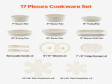 17 Piece Pots and Pans Set Nonstick, Detachable Handle Cookware, Space Saving Induction cookware V952-LGTZLGKCSB6GGB3OFV0