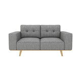 2 Seater Sofa Fabric Upholstery Grey Colour Pocket Spring Wooden Frame V43-SOF-DLAS-2S