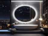 80cm LED Bathroom Mirror Anti-fog Circle Backlit HD V178-66749