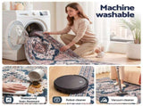 Artiss 80 x 180 cm Washable Runner Area Rug No Hard Glue Quilt-Like Soft for Home Decor, 0.5cm FLR-4857-80X180-BL