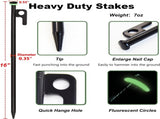 20Pcs Tent Stakes, 16in Heavy Duty Tent Stakes, Dia 0.35" Forged Steel Stakes Heavy Duty for Tent V1258-DP02-C-464