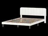 Levede Double Bed Frame Upholstered Adjustable Headboard Bed Platform White BF1083-WH-AU