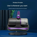 purple Wireless Mite Removal Vacuum Blue Light Sterilization, Deep Cleaning for Beds & Cars, Long V1232-CMXCJ002