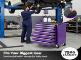 Giantz 7-Drawer Tool Chest Trolley Cabinet Toolbox Heavy Duty Garage Storage Organiser Purple TB-7DR-RL-PUR
