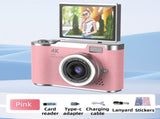 Pink 4K Compact Digital CCD Camera for Vlogging & Students - Portable Point and Shoot with 2.4-inch V888-ELOSUNG42185