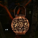 Outdoor Garden Light Hollowed Out Shadow Lantern Hanging Powered Lamp Garden Landscape V1294-YM0721-10143568