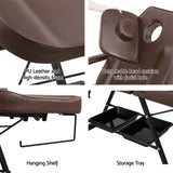 Zenses Massage Table Adjustable Salon Bed Chair 3-Fold Brown MT-CHR-F3-BR-80