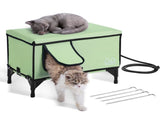Elevated Heated Cat House, Cuboid Kitty Shelter with Adjustable Temperature and Timer, 900D Oxford V952-ZFTSBYMBHSNJHUMMQV3