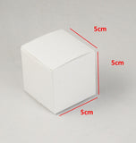 50 Pack of White 5cm Square Cube Card Gift Box - Folding Packaging Small rectangle/square Boxes for V382-50WHBXCUBE5X5XX5