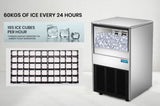 POLYCOOL Commercial Ice Maker Machine, up to 60kg/24hr, Donper Compressor, Undercounter, V219-ICEFRZPLYAM85