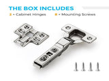 Half Overlay Soft Close Cabinet Hinges Concealed Kitchen Cabinet Hinges, Heavy-Duty Adjustable V1107-994-18564-SLR-10PACK