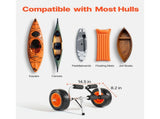Kayak Cart, 90 kg Load Capacity, Foldable Kayak Trolley with 25.4 cm Solid Rubber Tires & 1 Ratchet V952-SPSPHTTC10IN3S906001V0