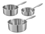 Stainless Steel Saucepan Set, 1 QT & 2 QT & 3 QT Saucepans with Glass Lids, Multipurpose Nonstick V952-BXGJG123QT3JB8H68001V0
