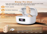 Rechargeable Behind-the-Ear Hearing Aids with Charging Case & LCD Display Compact Sound Amplifier V1107-CS-BCFS802