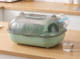 Small Pet Carrier Cage in Green with Removable Panels, Chew-Resistant Material for Travel V1370-AZ4-18023