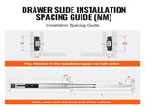 6 Pairs of 457.2mm Drawer Slides Side Mount Rails, Heavy Duty Full Extension Steel Track, Soft-Close V952-CZCJCTDG100LPTUBQV0