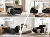 Artiss Reclining Armchair Velvet Sofa Bed Daybed Chair Single Chair Black UPHO-K-ARM-VEL-BK
