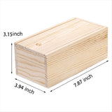 4 Pack Unfinished Wood Storage Box with Slide Lid, Vintage Keepsake Case Cards Container Small Gift V1370-AZ4-11658