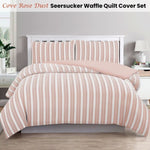 Ardor Cove Rose Dust Seersucker Waffle Quilt Cover Set King V442-INT-QUILTCS-COVE-ROSEDUST-KI