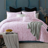Cotton Rich Lightly Quilted Coverlet Set Floriade Pink Queen V442-STT-COVERLET-FLORIADE-PINK-QS
