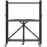 VEVOR 3-Tier Foldable Storage Shelf with Wheels 71 x 33 x 91 cm Metal Shelving V952-YDKZDHJHS3C1VVYHI001V0