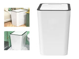 Press Type Trash Can with Cover 15L Capacity Plastic Garbage Bin for Bathroom Toilet Kitchen White V1294-YM0710-3117230303711
