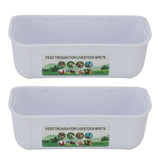 2PCS Hanging Poultry Feeder Plastic Livestock Feeding Trough for Chicken Geese Sheep Deer Dog White V1294-YM0901-3111250052412