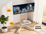 Artiss Mobile TV Floor Stand for 32-65" Mount Bracket Universal Adjustable Height with Wheels TV-MOUN-2007-WH