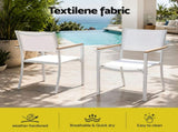 Gardeon 7PCS Outdoor Dining Set Table and Chairs Patio Garden Furniture Bistro Set White FF-DINING-7PLW-WH-ABC