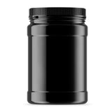 10x 2.5L Wide Mouth Plastic Jars and Lids Black - Empty Protein and Powder Tubs V238-SUPDZ-40411653931088