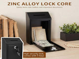 Metal Donation Box High-Security Lock, Sturdy & Reliable, Dual Installation, Extra-Long Slot, V1366-AZ2-W-15134