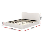 Artiss Bed Frame King Size Boucle DARA BFRAME-H-DARA-K-WH-ABC