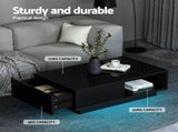 Artiss LED TV Unit & Coffee Table Set Storage Cabinet Black FUR-TV-COF-LED-BK