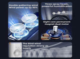 Dual Head Spray Tower Fan with Control Mist Humidifier 180&deg Adjustable 90&deg Rotatable Rechargeable V1294-YM0901-H48186W