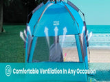 OutdoorMaster Pop Up 3-4 Person Beach Tent X-Large - Easy Setup, Portable Beach Shade Canopy Folding V1168-OM-VA8L-BTNF
