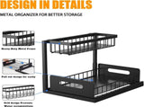 CARLA HOME 2 Pack Under Sink Organiser with Sliding Drawers for Kitchen & Bathroom LSB-36237