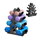 Coral Style Iron Dumbbell Storage Rack, Multi Tiered Weight Holder for Home Gym Fitness Equipment, V1366-AZ2-W-14855