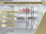 Modular Wire Storage 45x45cm Steel Shelving Chrome With Wheels For Garage Warehouse Or Kitchen V63-841291