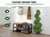 Artificial Topiaries Boxwood Trees, 7.6cm Tall Faux Topiary Plant Outdoor, All-year Green V952-HYMRGXJS36YCLY992V0