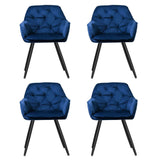 Artiss Dining Chairs Set of 4 Velvet Diamond Tufted Armchair Blue MO-DIN-GRS058-VEL-NAX4
