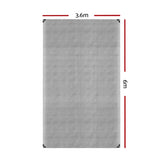 Instahut Tarp Tarpaulin 3.6x6m Canvas Camping Heavy Duty Sun Cover TARP-BKSI-36X6